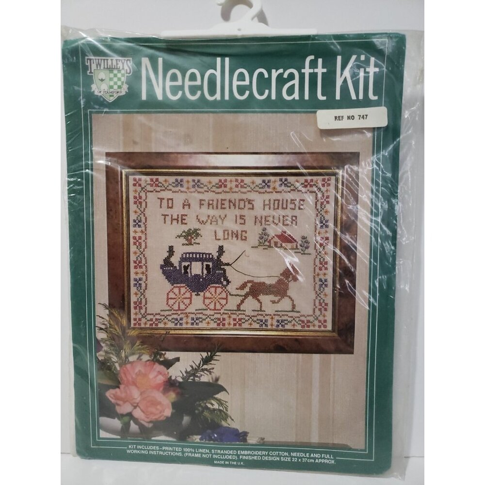 Twilley's Needlecraft Kit 747 To A Friends House 22 x 37 CM Horse Carriage Linen